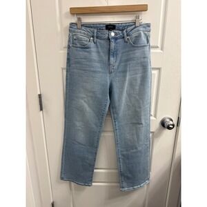 Quince Organic Cotton High-Rise Straight Leg Jeans Light Wash Blue Size 29